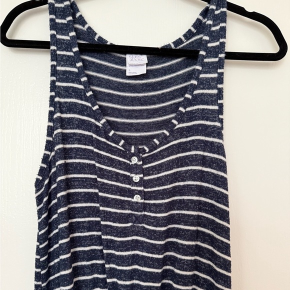 2/$20 ✨Stars Above Striped Romper Navy Blue and White Size S - Picture 3 of 7